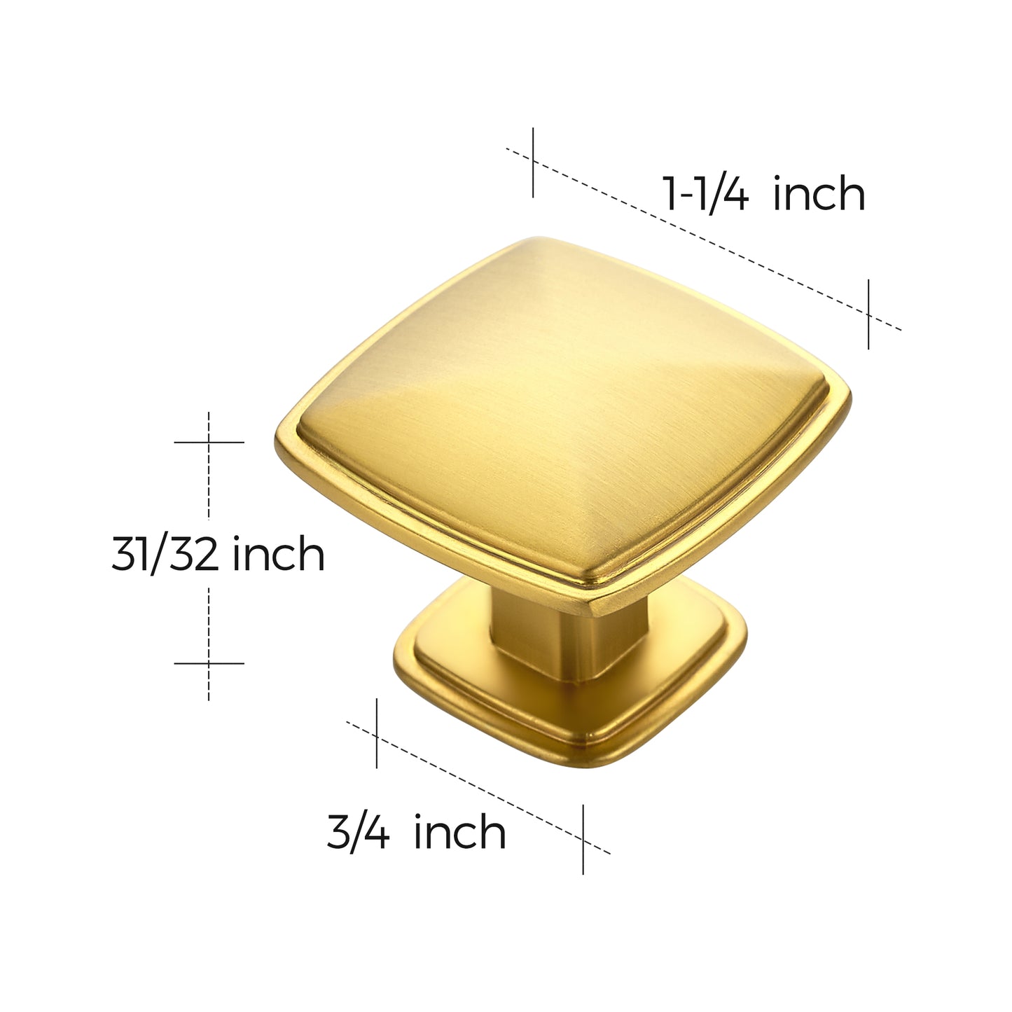 Ravinte Square Single Hole Gold Kitchen Cabinet Knobs Dresser Drawer Cabinet Pulls Drawer Knobs Cabinet Hardware Contemporary Antique Rustic Knobs with Screwdriver