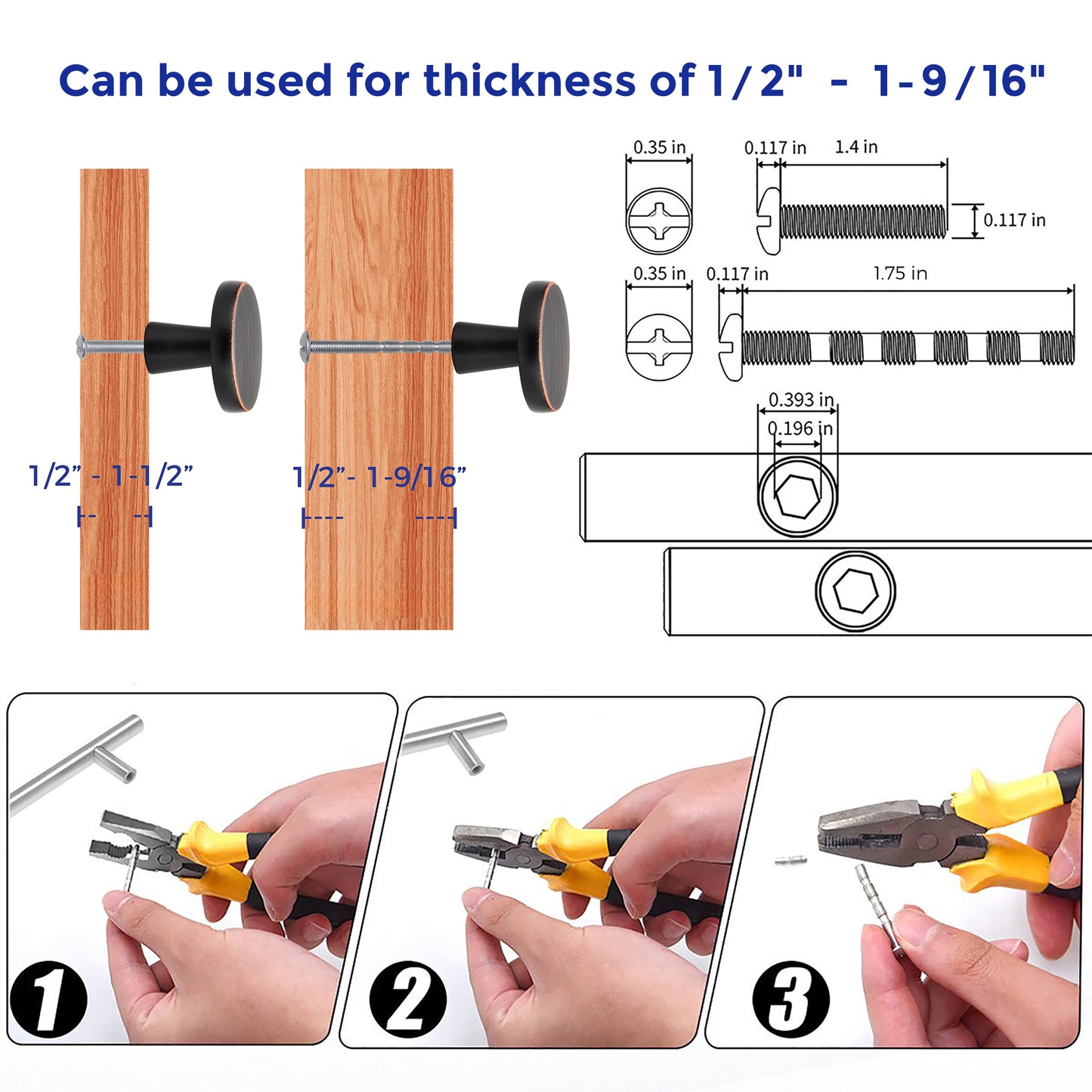 Ravinte Drawer Pulls 1-1/4 Inch Kitchen Cabinet Knobs Solid Round Dresser Drawer Knobs Dresser Knobs Simple Cabinet Hardware for Cupboard Drawer Pulls…