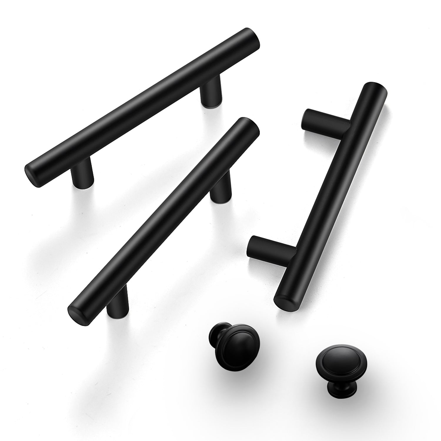 dresser handles black Black Cabinet Handles and Knobs Modern Square Bar Drawer Pull 2-12inch Hole Centers PDDJS12HBK 1hole / 25pack