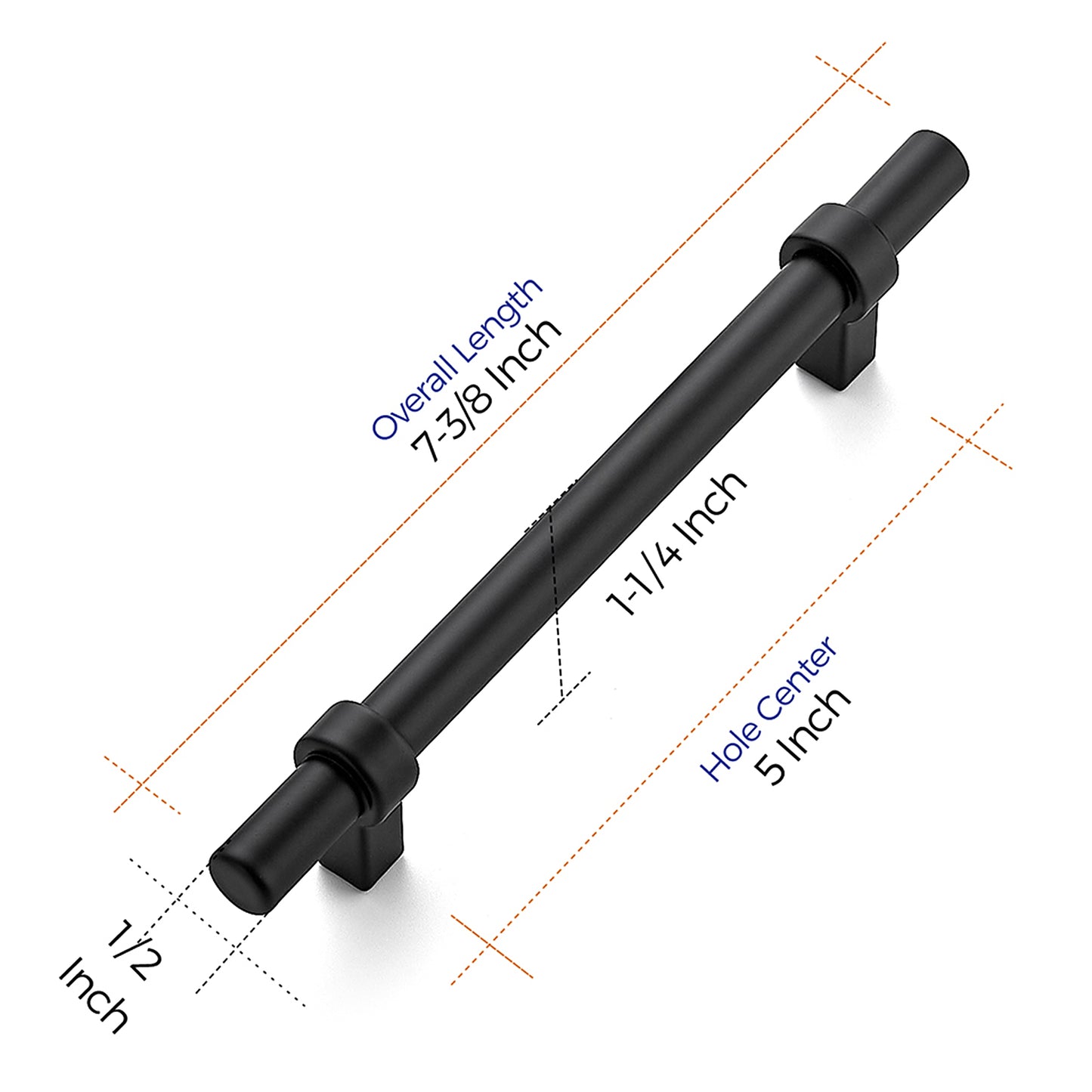 Ravinte Cabinet Pulls Matte Black Kitchen Cabinet Hardware Cupboard Handles with Square Base