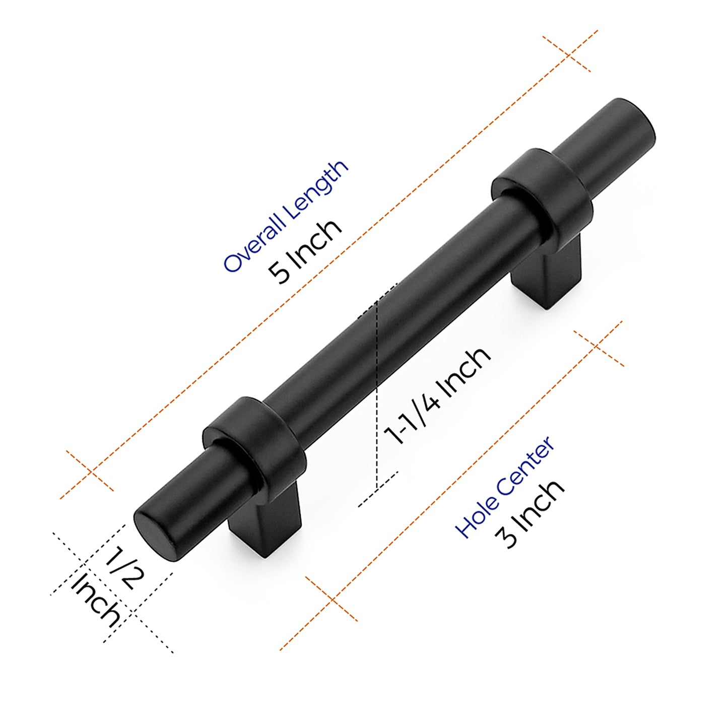 Ravinte Cabinet Pulls Matte Black Kitchen Cabinet Hardware Cupboard Handles with Square Base