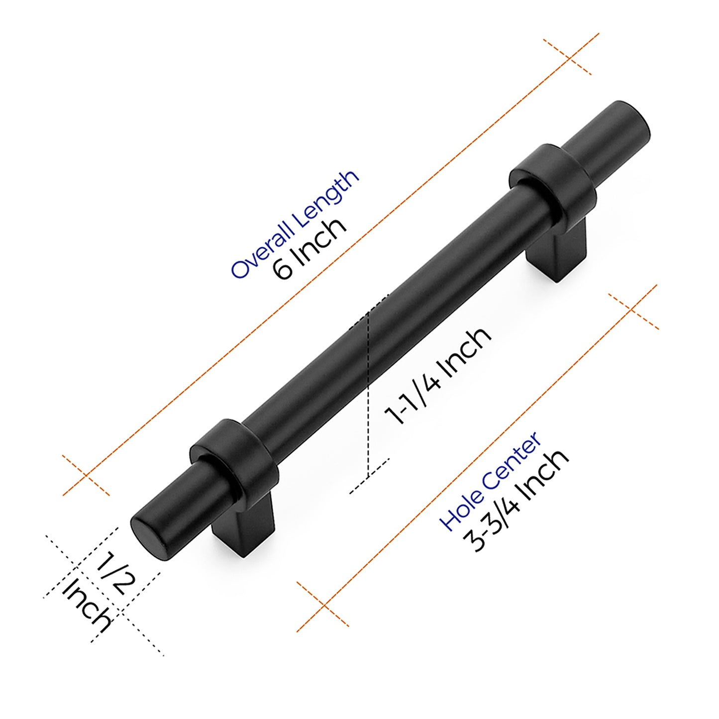 Ravinte Cabinet Pulls Matte Black Kitchen Cabinet Hardware Cupboard Handles with Square Base