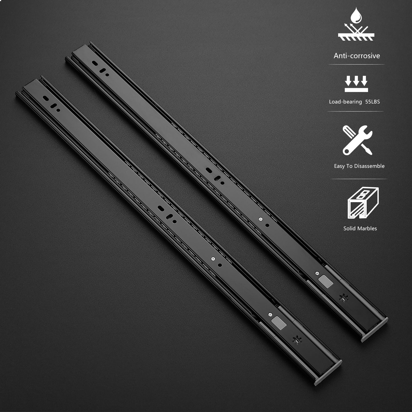 Ravinte Full Extension Ball Bearing Drawer Slides Side Mount Drawer Slides Soft Close Drawer Glide