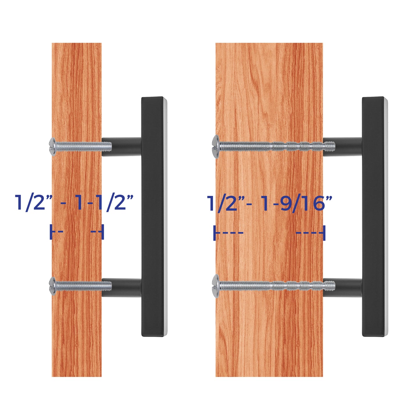 Ravinte 6'' Square Cabinet Pulls Matte Black Stainless Steel Kitchen Drawer Pulls Cabinet Handles 6”Length, 3-3/4” Hole Center…