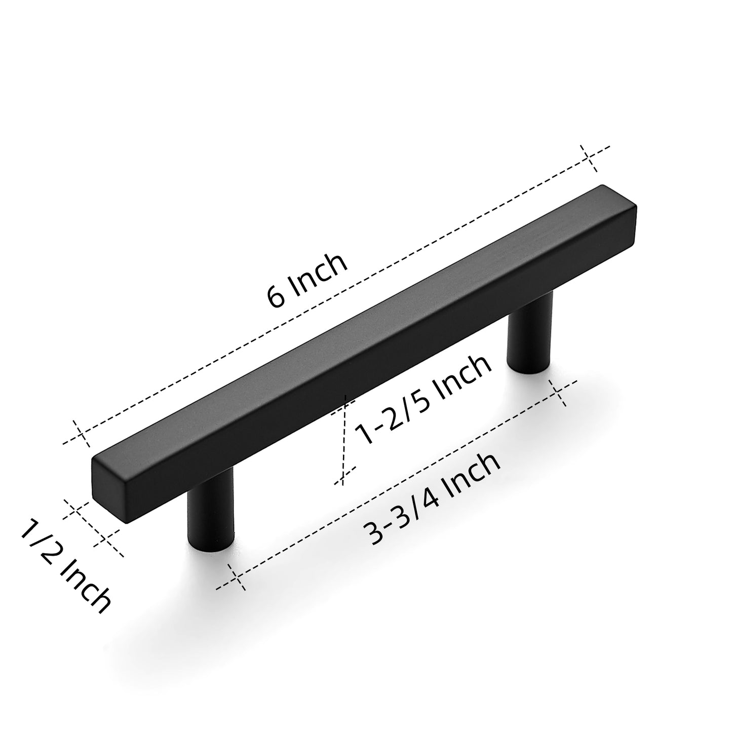 Ravinte 6'' Square Cabinet Pulls Matte Black Stainless Steel Kitchen Drawer Pulls Cabinet Handles 6”Length, 3-3/4” Hole Center…