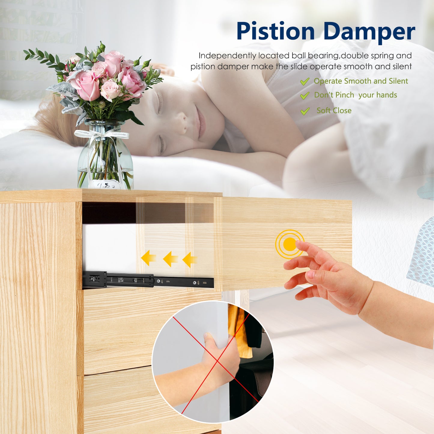 Ravinte Full Extension Ball Bearing Drawer Slides Side Mount Drawer Slides Soft Close Drawer Glide