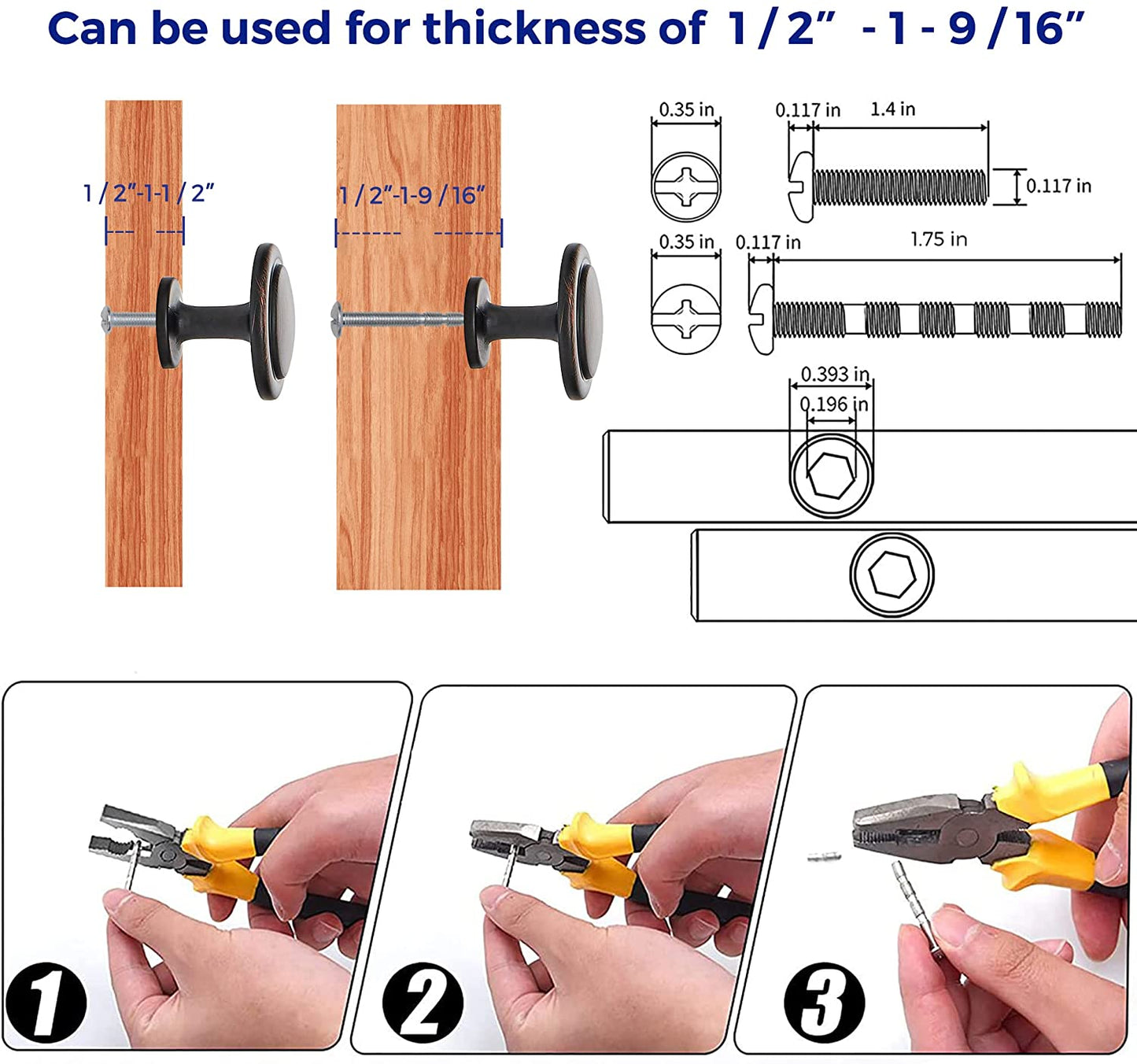 Ravinte 1-1/4 inch Kitchen Cabinet Knobs Drawer Knobs Dresser Knobs Matte Black Zinc Knobs Drawer Pulls Door Knobs Dresser Drawer Handles Knobs for Dresser Drawers