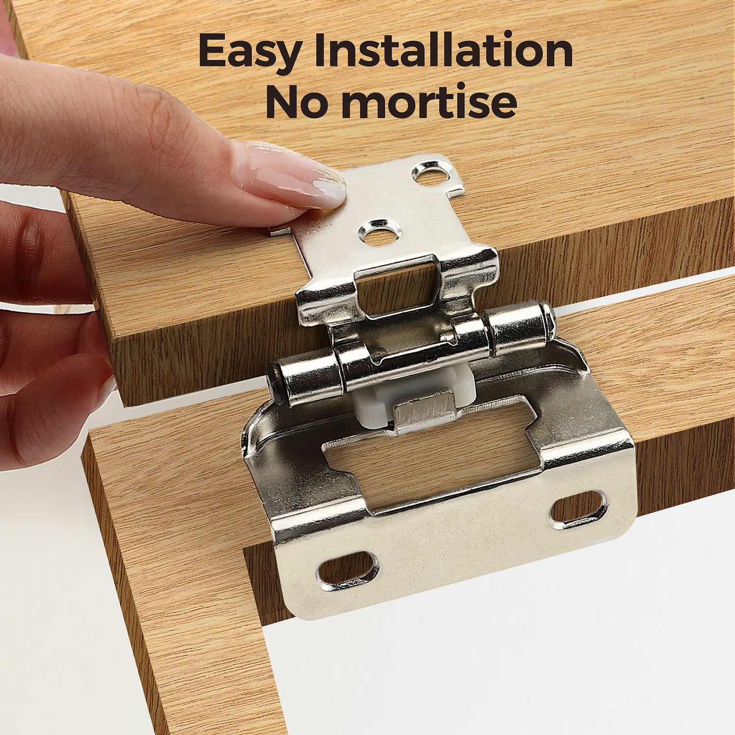 Ravinte 1/2 inch Overlay Kitchen Cabinet Hinges Self Closing Cabinet Door Hinges Kitchen Cabinet Semi Wrap Around Hinges For Face Frame Cabinet Matte Black Satin Nickel Face Mount Cabinet Hardware