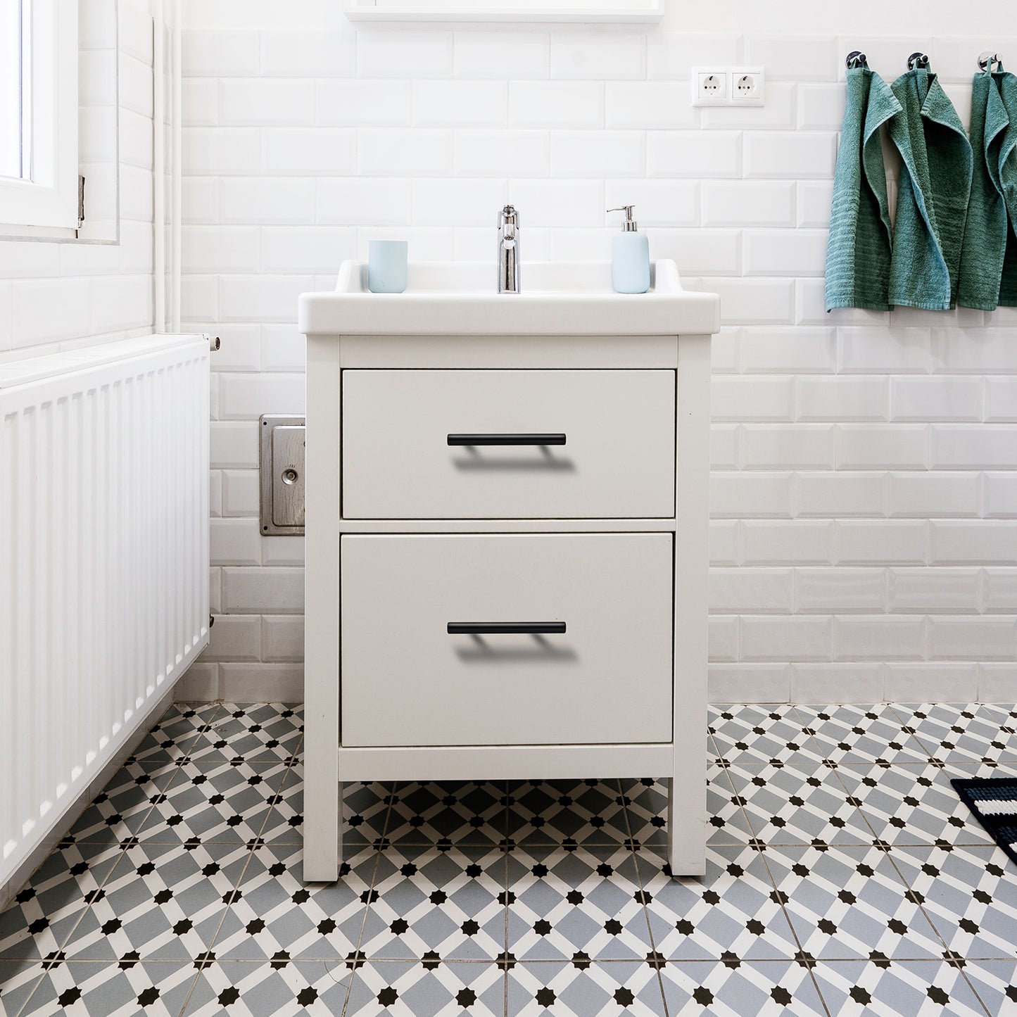 30 Pack 5'' Solid Kitchen Cabinet Handles Matte Black Cabinet Pulls Black Drawer Pulls Kitchen Cabinet Hardware Kitchen Handles for Cabinets Drawer Handles Black Cabinet Handles 3'' Hole Center