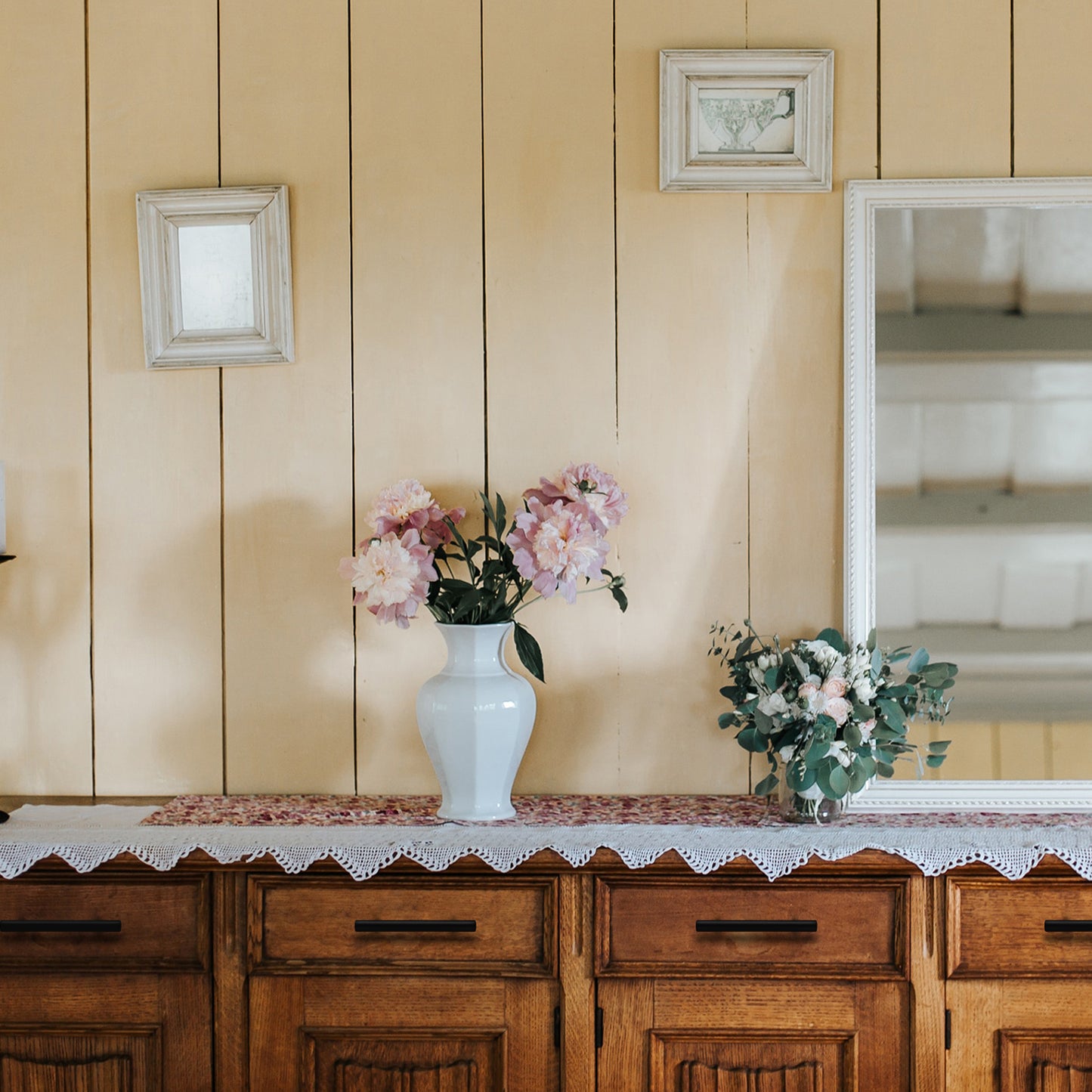 32 Pack | 5'' Cabinet Pulls Matte Black Stainless Steel Kitchen Drawer Pulls Cabinet Handles 5”Length, 3” Hole Center…