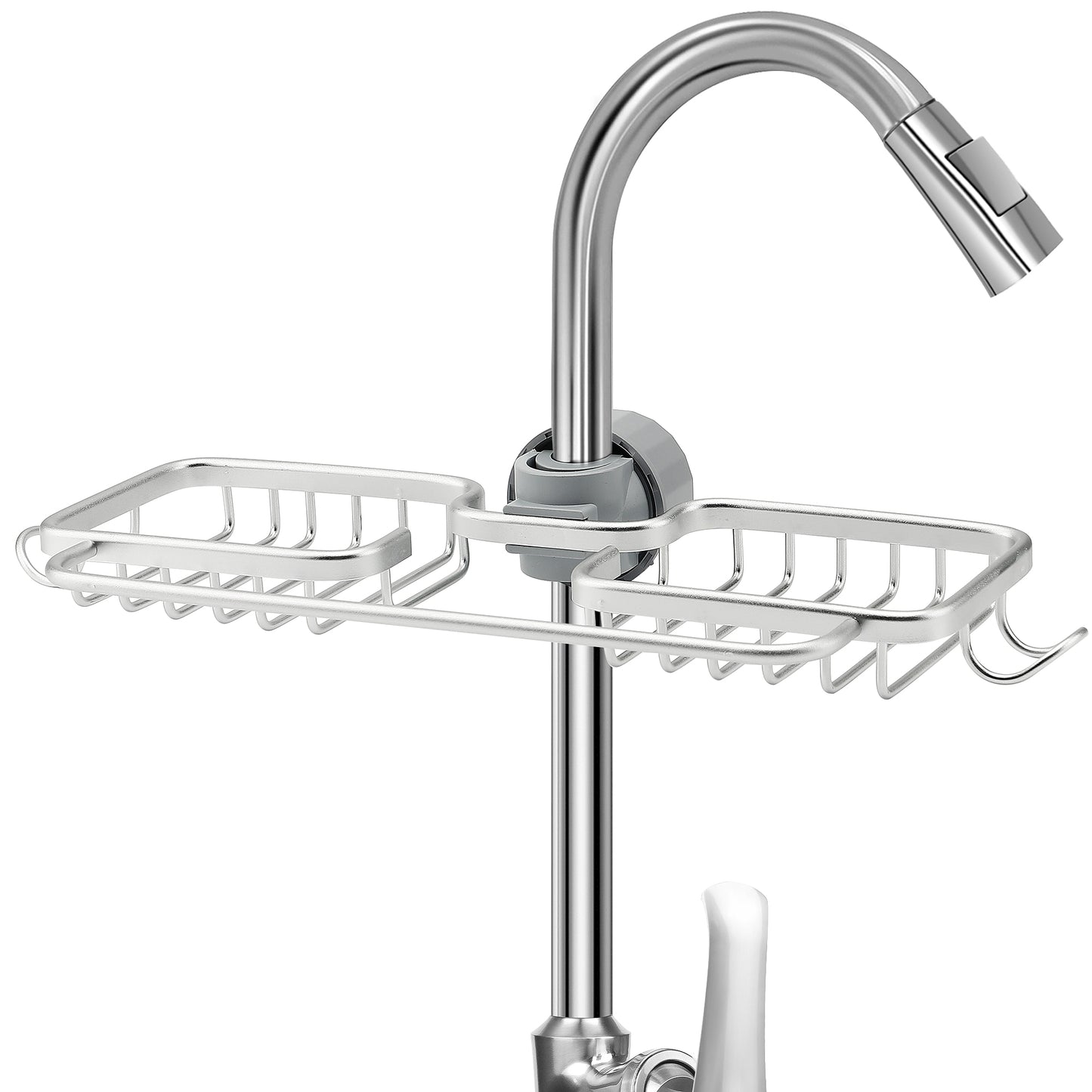Ravinte Sponge Holder for Kitchen Sink, Hanging Drain Sink Sponge Holder Over Facuet Sponge Holder Sink Caddy Faucet Rack for Kitchen Sink Organizer and Bathroom Shower Rack