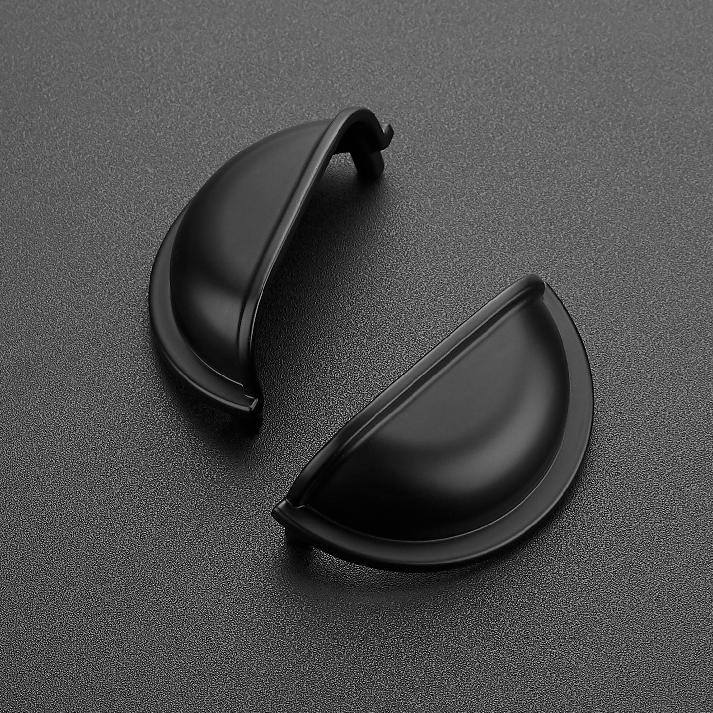 Ravinte 3" Drawer Pulls Flat Black Cabinet Cup Pulls Kitchen Hardware Cabinet Handles Matte Black Drawer Handles Knobs 3 inch Hole Center