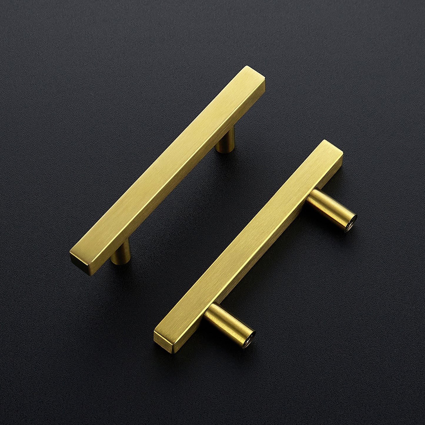 Ravinte 6'' Square Cabinet Pulls Matte Black Stainless Steel Kitchen Drawer Pulls Cabinet Handles 6”Length, 3-3/4” Hole Center…