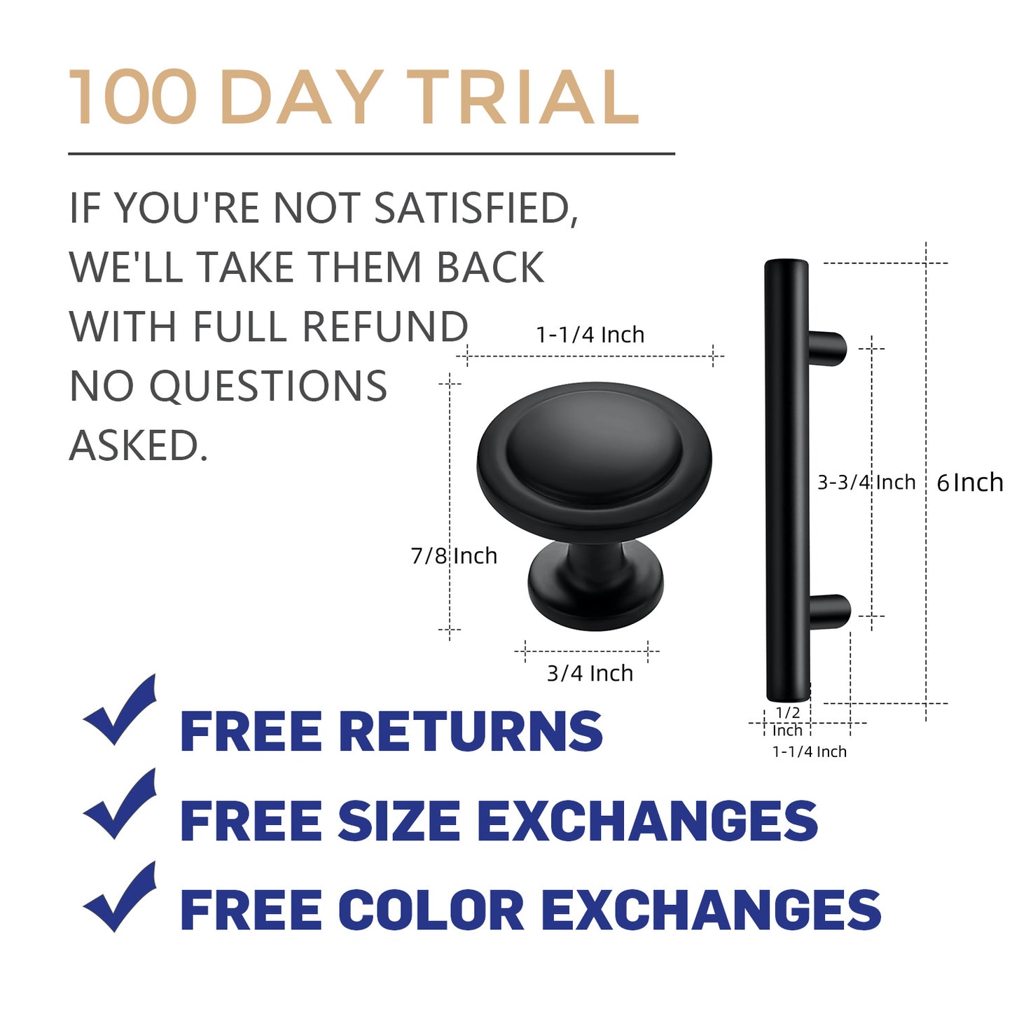 Ravinte 10 Pcs Handles+30Pcs Round Knobs Kitchen Cabinet Handles Matte Black Cabinet Pulls Black Drawer Pulls Kitchen Cabinet Hardware Kitchen Handles for Cabinets Cupboard Handles Drawer Handles