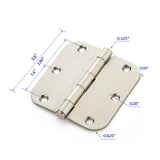 Ravinte Door Hinges 3 ½"x 3 ½" Door Hardware Controls Rounded 5/8" Radius Corners Interior Door Hinges, Steel Bifold Residential Standard  Hinges 3.8" for Interior Doors.