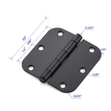 Ravinte Door Hinges 3 ½"x 3 ½" Door Hardware Controls Rounded 5/8" Radius Corners Interior Door Hinges, Steel Bifold Residential Standard  Hinges 3.8" for Interior Doors.