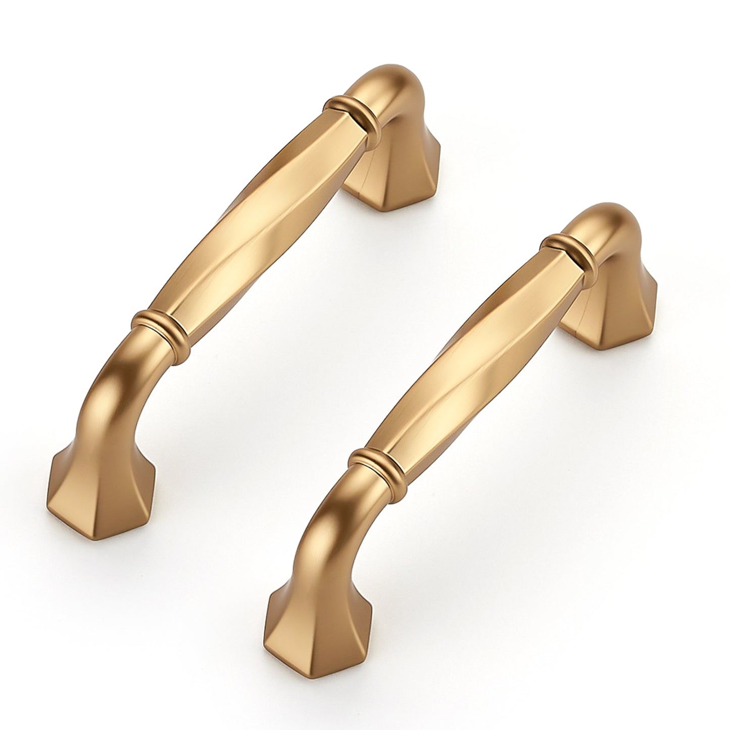 Ravinte Zinc Alloy Cabinet Handles, Pulls| Solid Zinc Alloy, Polygonal Base Hides Scratches, Easy to Install, Individual Wrapped, Cabinet Hardware for Cupboard Dresser