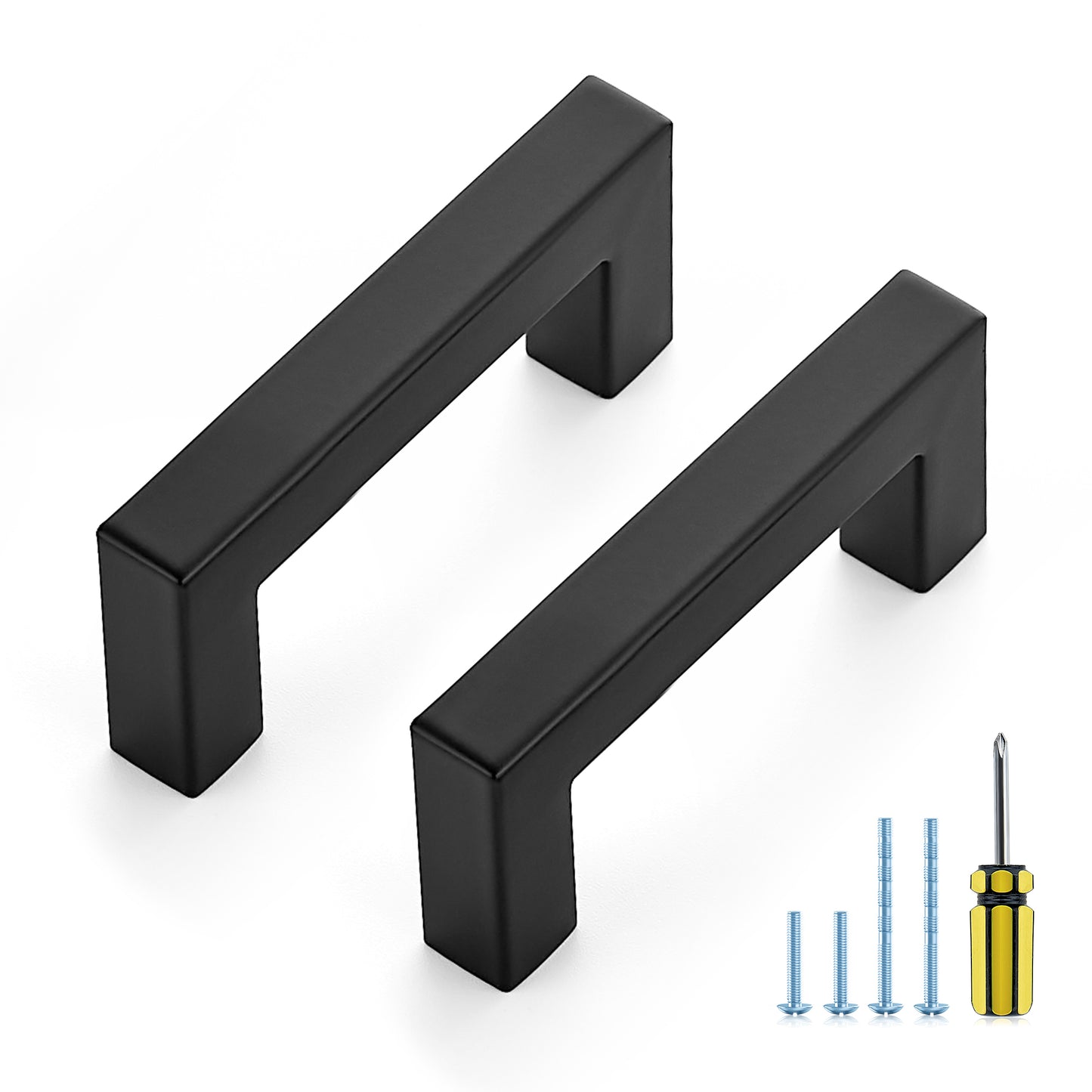 Ravinte Square Pulls Cabinet Handles | Stainless Steel Pull Feel, Square Bar Grip, Smooth Touch, Screwdriver Included, For Cupboards, Drawers, Dressers, Cabinets