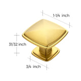 Ravinte Square Single Hole Gold Kitchen Cabinet Knobs Dresser Drawer Cabinet Pulls Drawer Knobs Cabinet Hardware Contemporary Antique Rustic Knobs with Screwdriver