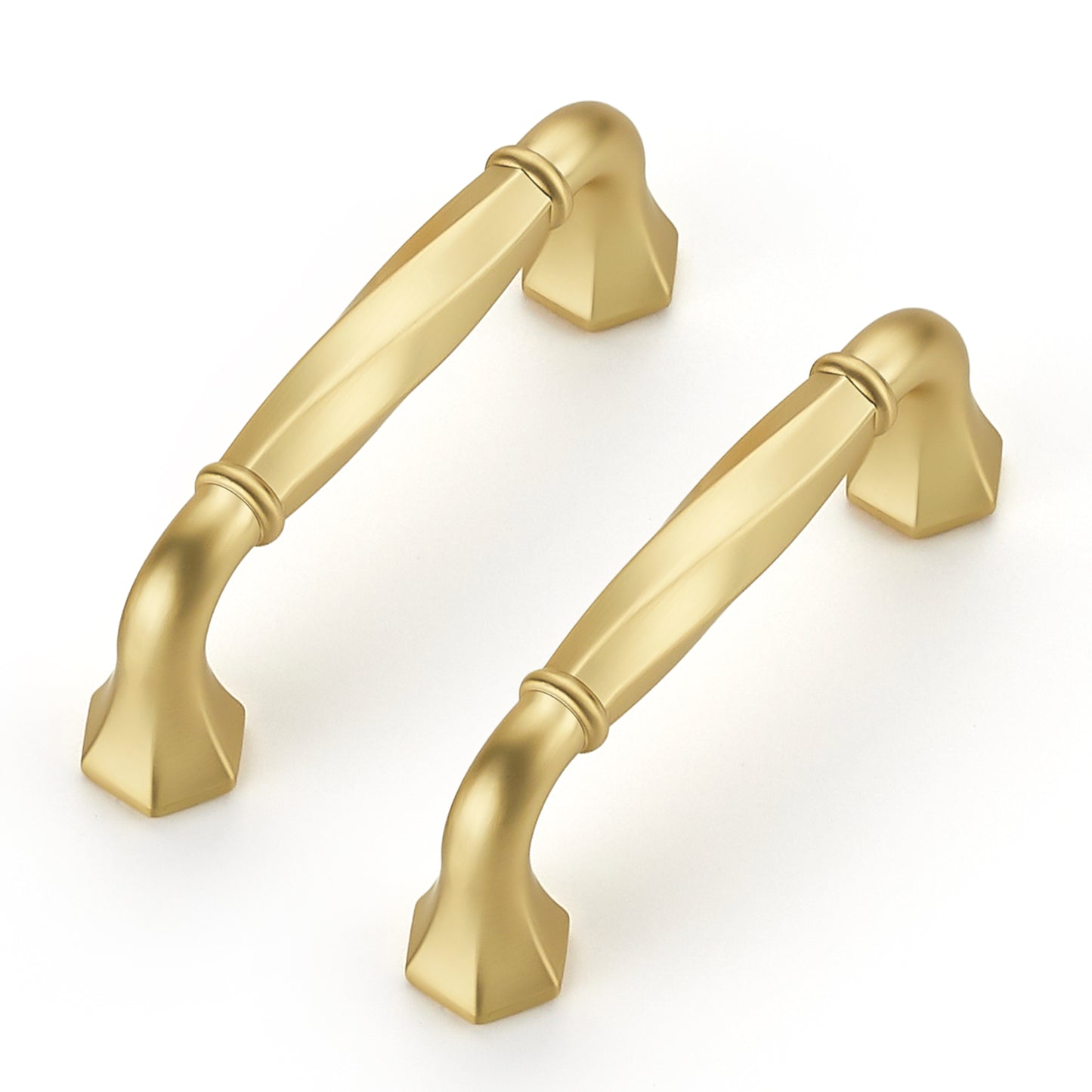 Ravinte Zinc Alloy Cabinet Handles, Pulls| Solid Zinc Alloy, Polygonal Base Hides Scratches, Easy to Install, Individual Wrapped, Cabinet Hardware for Cupboard Dresser