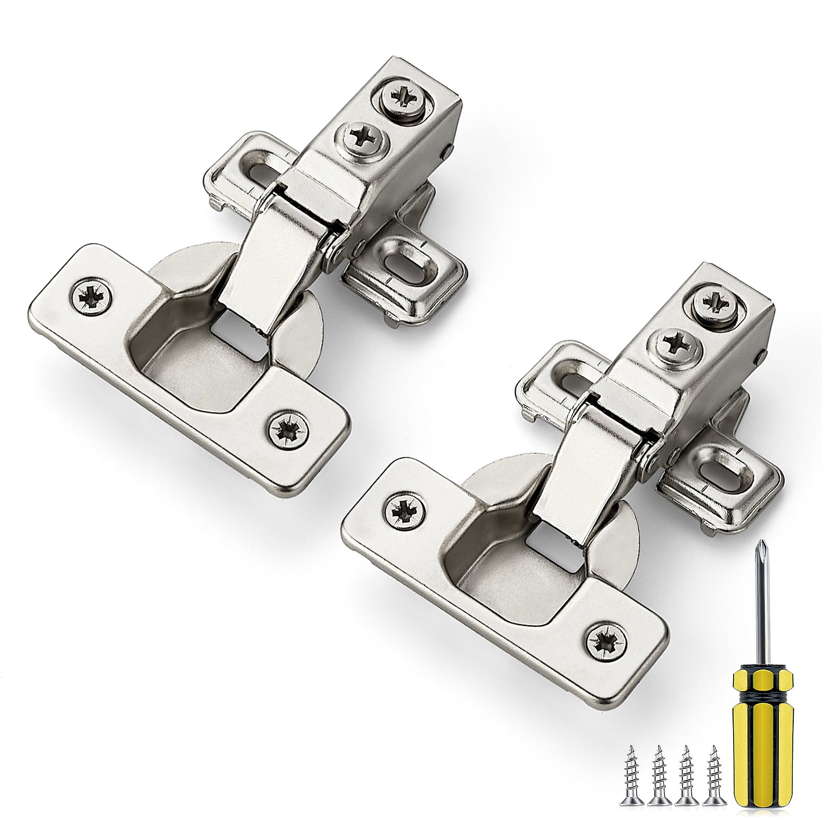 Short Hinge Thread Ravinte 5/8 Inch and 1/2 Inch Overlay Brushed Nickel Short Arm Kitchen ...