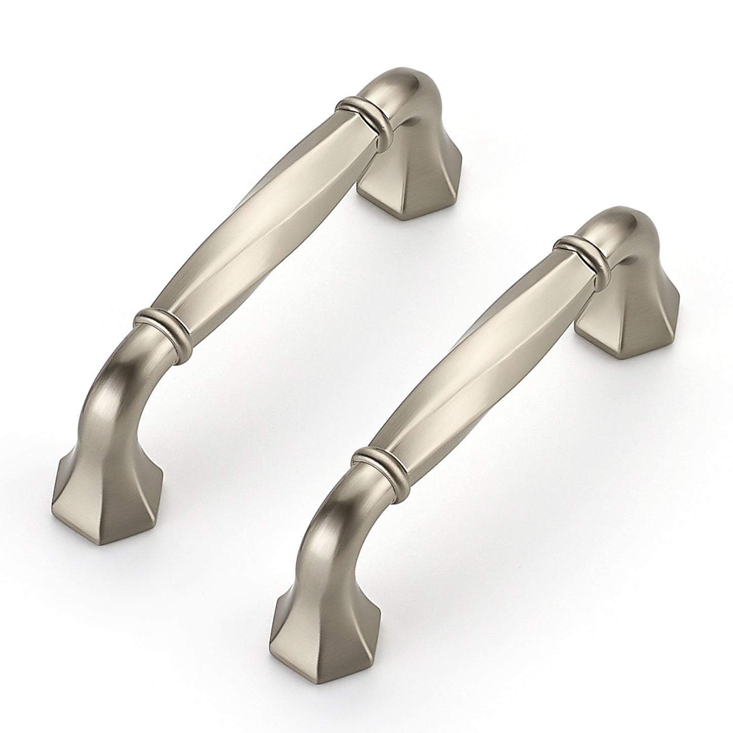Ravinte Zinc Alloy Cabinet Handles, Pulls| Solid Zinc Alloy, Polygonal Base Hides Scratches, Easy to Install, Individual Wrapped, Cabinet Hardware for Cupboard Dresser