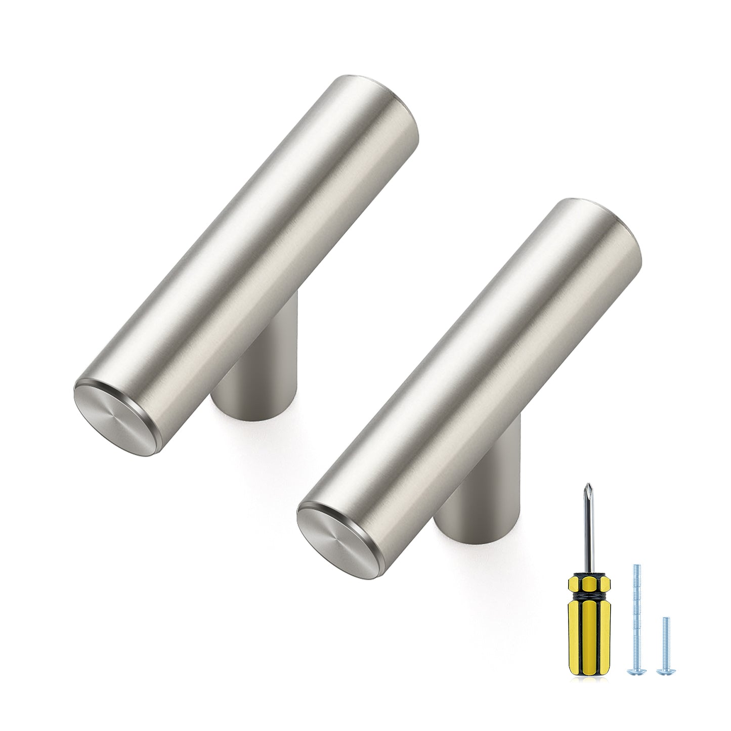 Ravinte Cabinet Handles,Round T Pulls | with Screwdriver, Stainless Steel Pulls, Smooth Edges, Round Shape, for Dresser Drawer Cupboard Handles