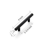 Cabinet Pulls Matte Black Stainless Steel Kitchen Cupboard Handles Cabinet Handles 6"Length, 3.75" Hole Center 10-Pack