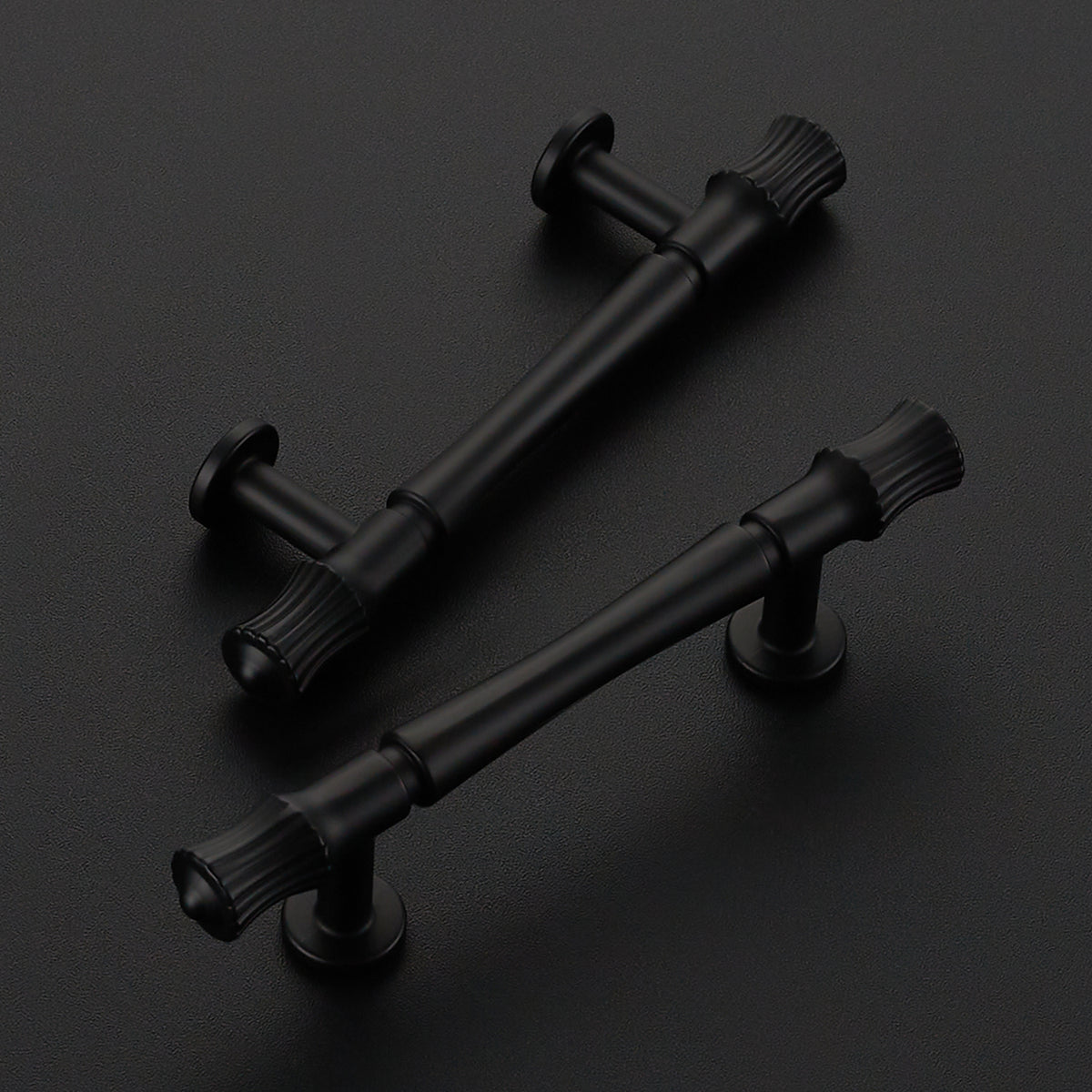 Ravinte Solid Matte Black Zinc Kitchen Cabinet Handles| Zinc Alloy, Screws Included, T-bar Shape, Deep-Thread Firm Base, Drawer Pulls, Cupboard Hardware, for Dresser Drawer Pulls