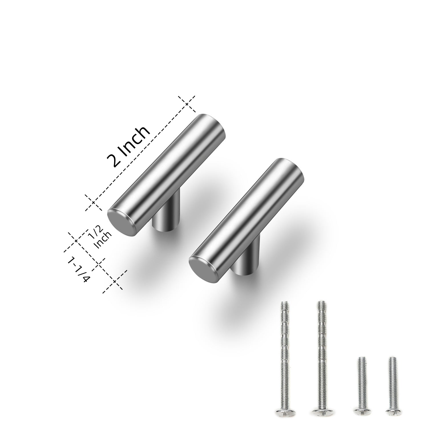 25 Pack 2 Inchs Cabinet Pulls Brushed Nickel Stainless Steel Kitchen Cupboard Handles Cabinet Handles 2”Length