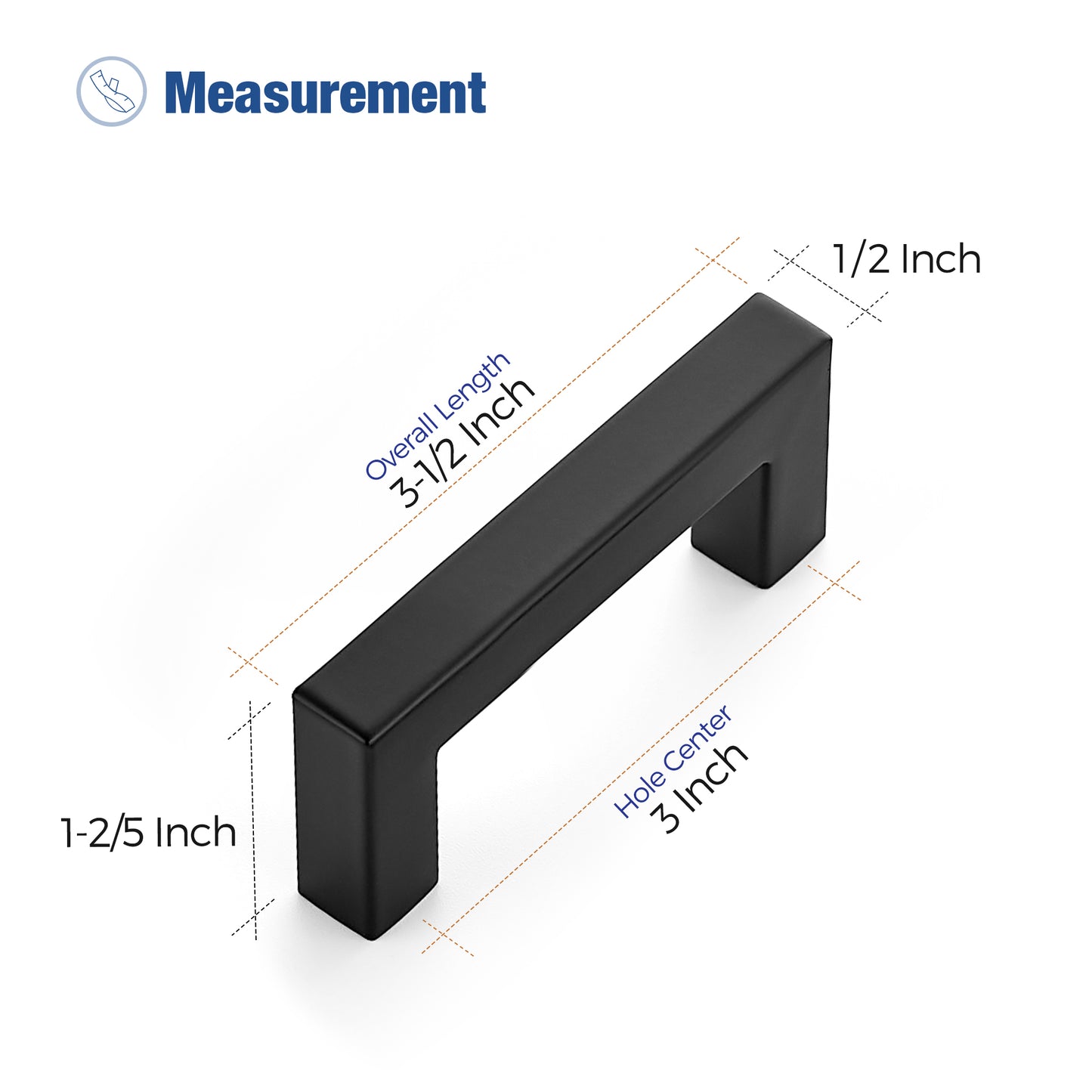 Ravinte Square Pulls Cabinet Handles | Stainless Steel Pull Feel, Square Bar Grip, Smooth Touch, Screwdriver Included, For Cupboards, Drawers, Dressers, Cabinets