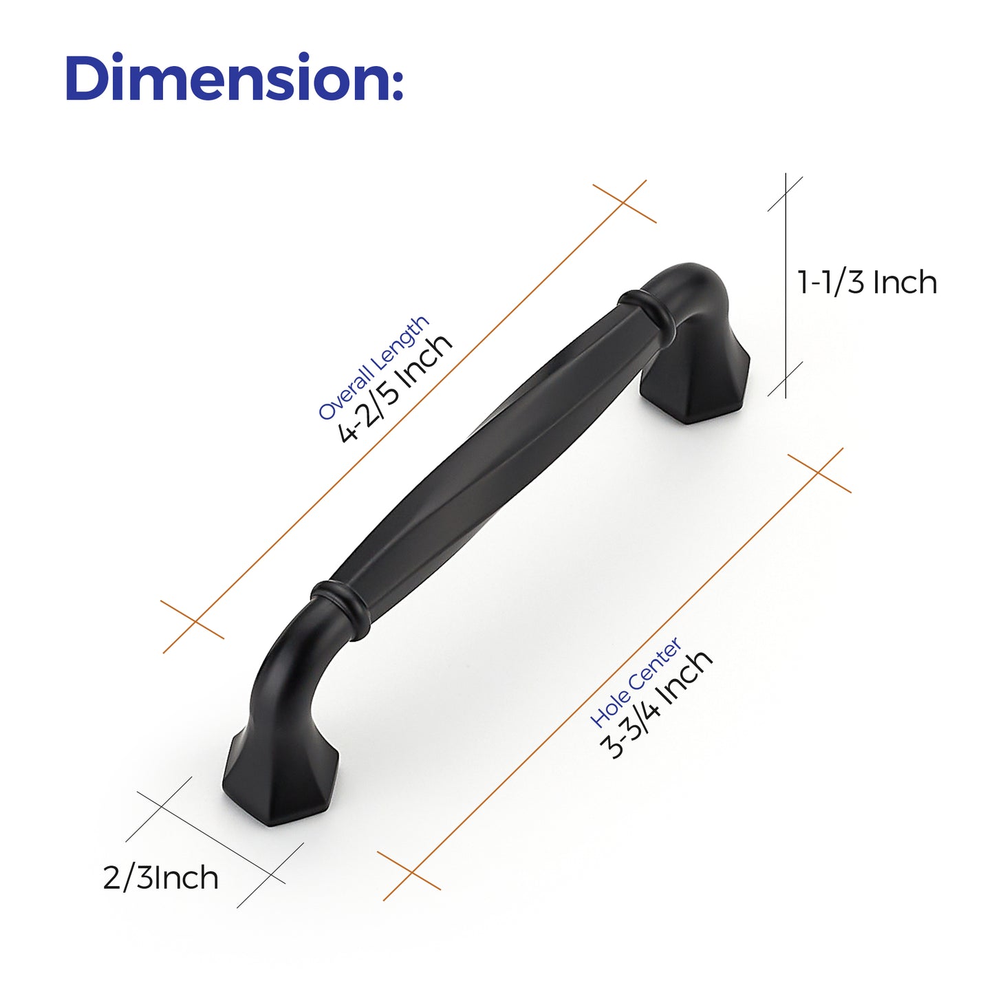 Ravinte Zinc Alloy Cabinet Handles, Pulls| Solid Zinc Alloy, Polygonal Base Hides Scratches, Easy to Install, Individual Wrapped, Cabinet Hardware for Cupboard Dresser