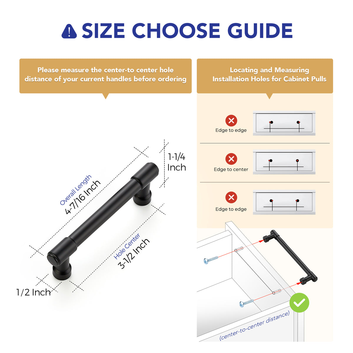 Ravinte Kitchen Pulls Cabinet Handles | Solid Zinc Alloy, Round T-Bar Shape, Screws Included, Dresser Handles, Cabinet Drawer Pulls, for Kitchen Cupboard Hardware