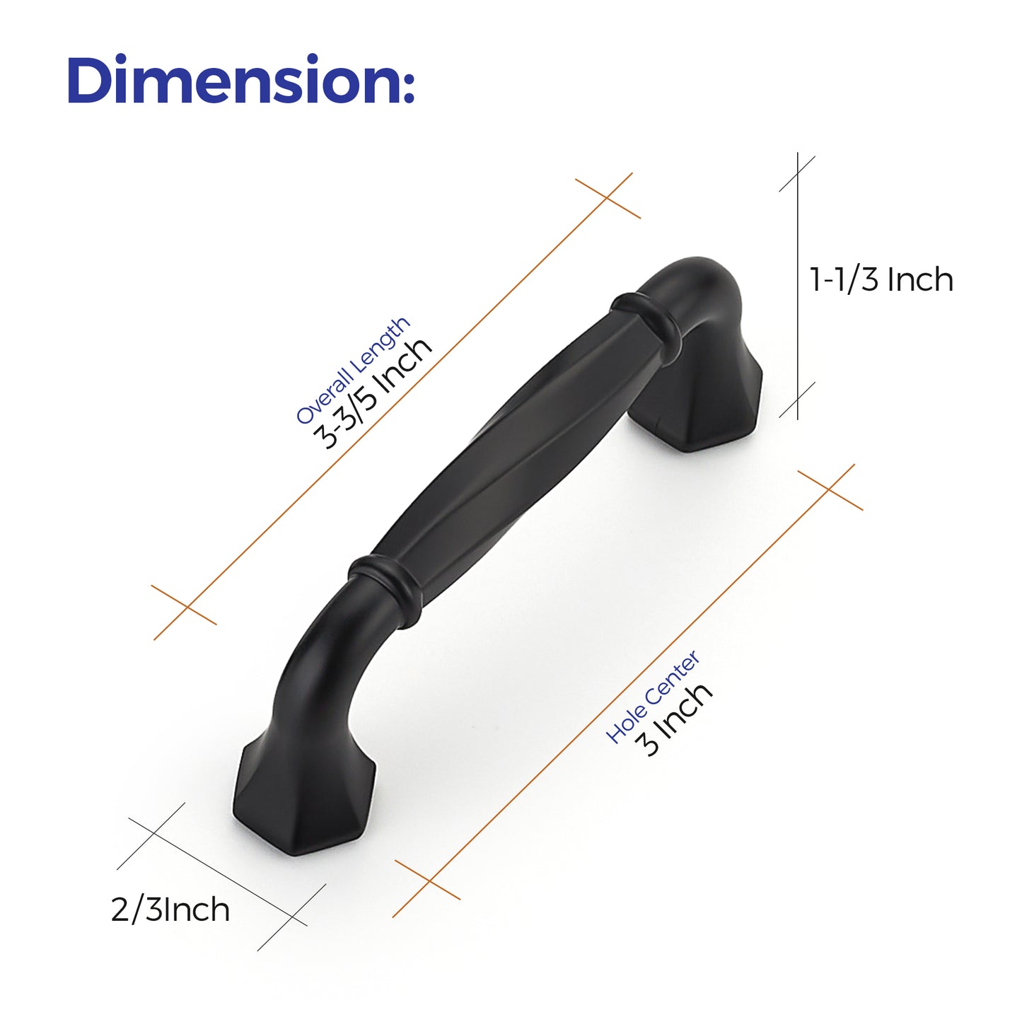 Ravinte Zinc Alloy Cabinet Handles, Pulls| Solid Zinc Alloy, Polygonal Base Hides Scratches, Easy to Install, Individual Wrapped, Cabinet Hardware for Cupboard Dresser