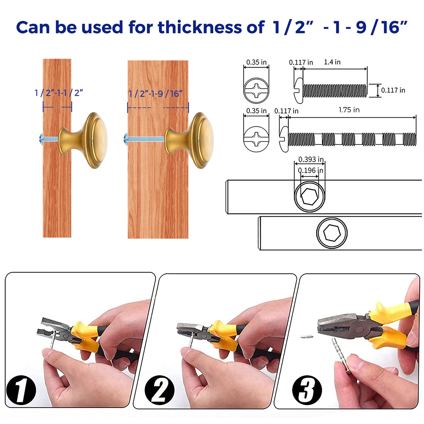 Ravinte Kitchen Cabinet Knobs 1-1/4 Inch Round Drawer Pulls Stainless Steel Drawer Handles Door Hardware for Dresser Cabinets