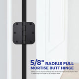 Ravinte Door Hinges 3 ½"x 3 ½" Door Hardware Controls Rounded 5/8" Radius Corners Interior Door Hinges, Steel Bifold Residential Standard  Hinges 3.8" for Interior Doors.