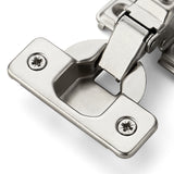 Ravinte 5/8 Inch and 1/2 Inch Overlay Brushed Nickel Short Arm Kitchen Cabinet Hinges,Soft Close 105 Degree Concealed Hinges with Screwdriver and Mounting Screws Used for Face Frame Door
