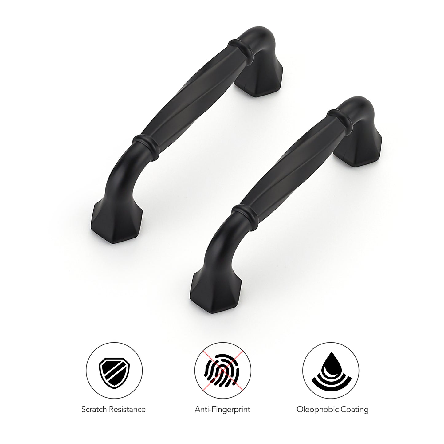 Ravinte Zinc Alloy Cabinet Handles, Pulls| Solid Zinc Alloy, Polygonal Base Hides Scratches, Easy to Install, Individual Wrapped, Cabinet Hardware for Cupboard Dresser
