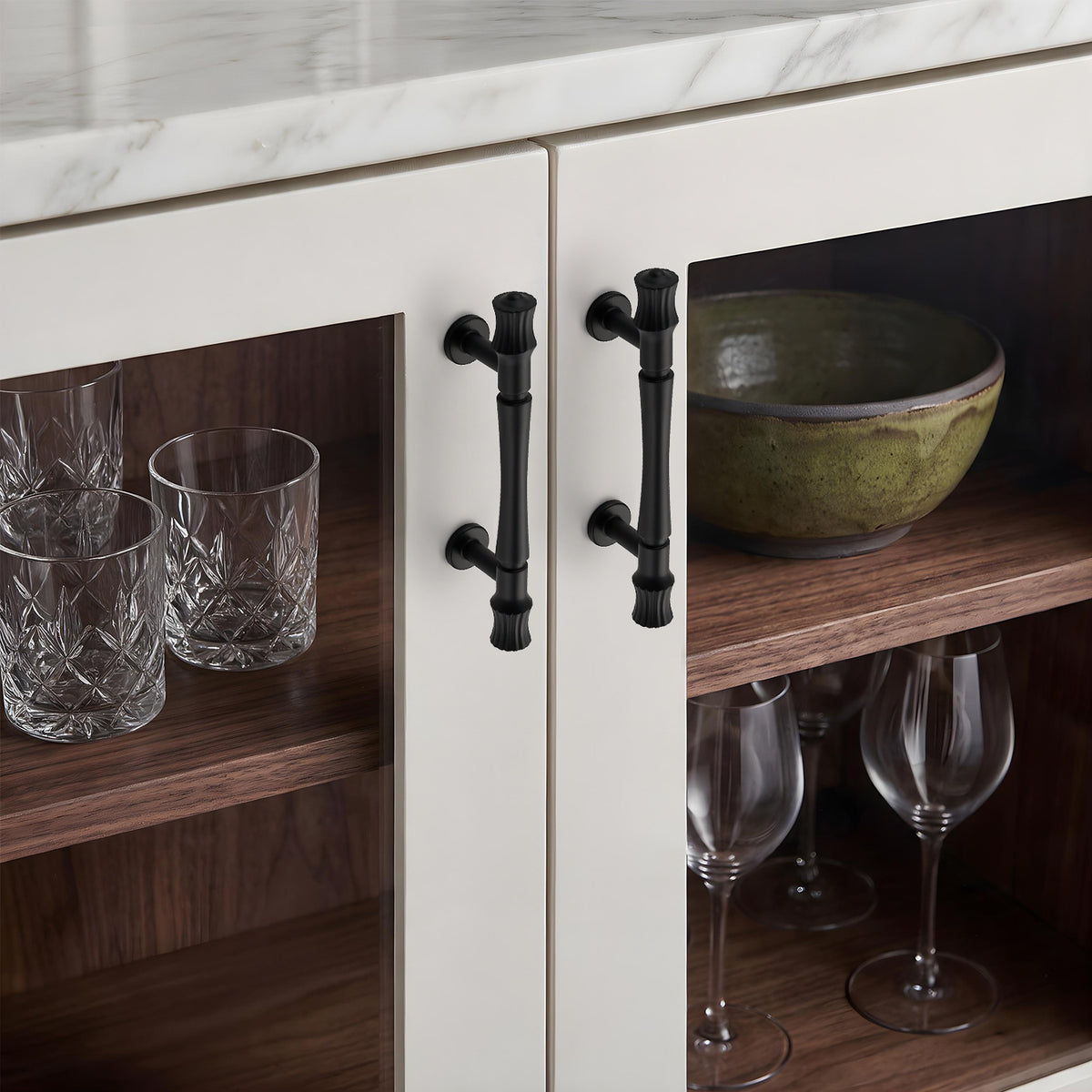 Ravinte Solid Matte Black Zinc Kitchen Cabinet Handles| Zinc Alloy, Screws Included, T-bar Shape, Deep-Thread Firm Base, Drawer Pulls, Cupboard Hardware, for Dresser Drawer Pulls