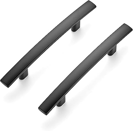 Ravinte 55 Pack | 5-3/16'' Curved Cabinet Pulls Matte Black Kitchen Drawer Pulls Arch Cabinet Handles 5-3/16”Length, 3” Hole Center