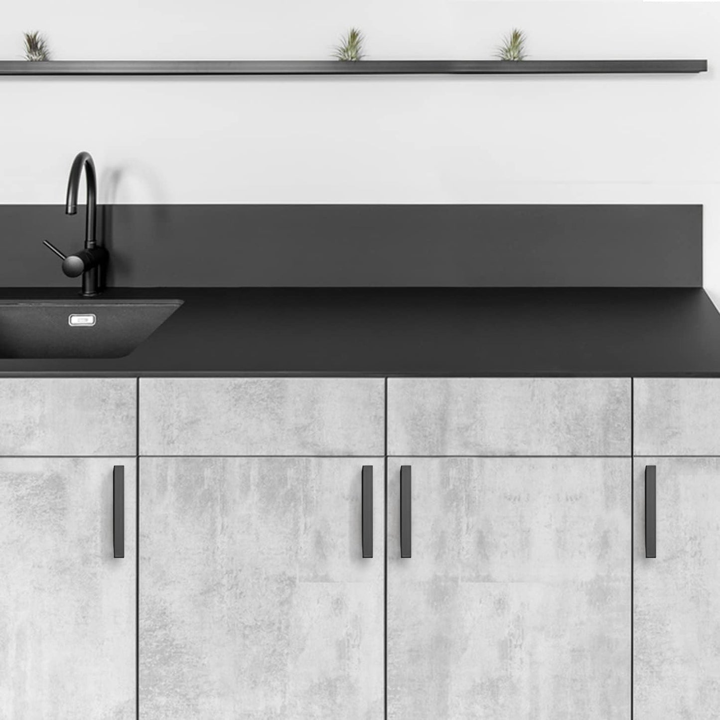 Ravinte Black Cabinet Pulls 5 Inch Square Kitchen Cabinet Handles 25 Pack | Template Included, Stainless Steel, Easy Install, Screws Included, Rust-Resistant, Kitchen, Cabinets, Drawers