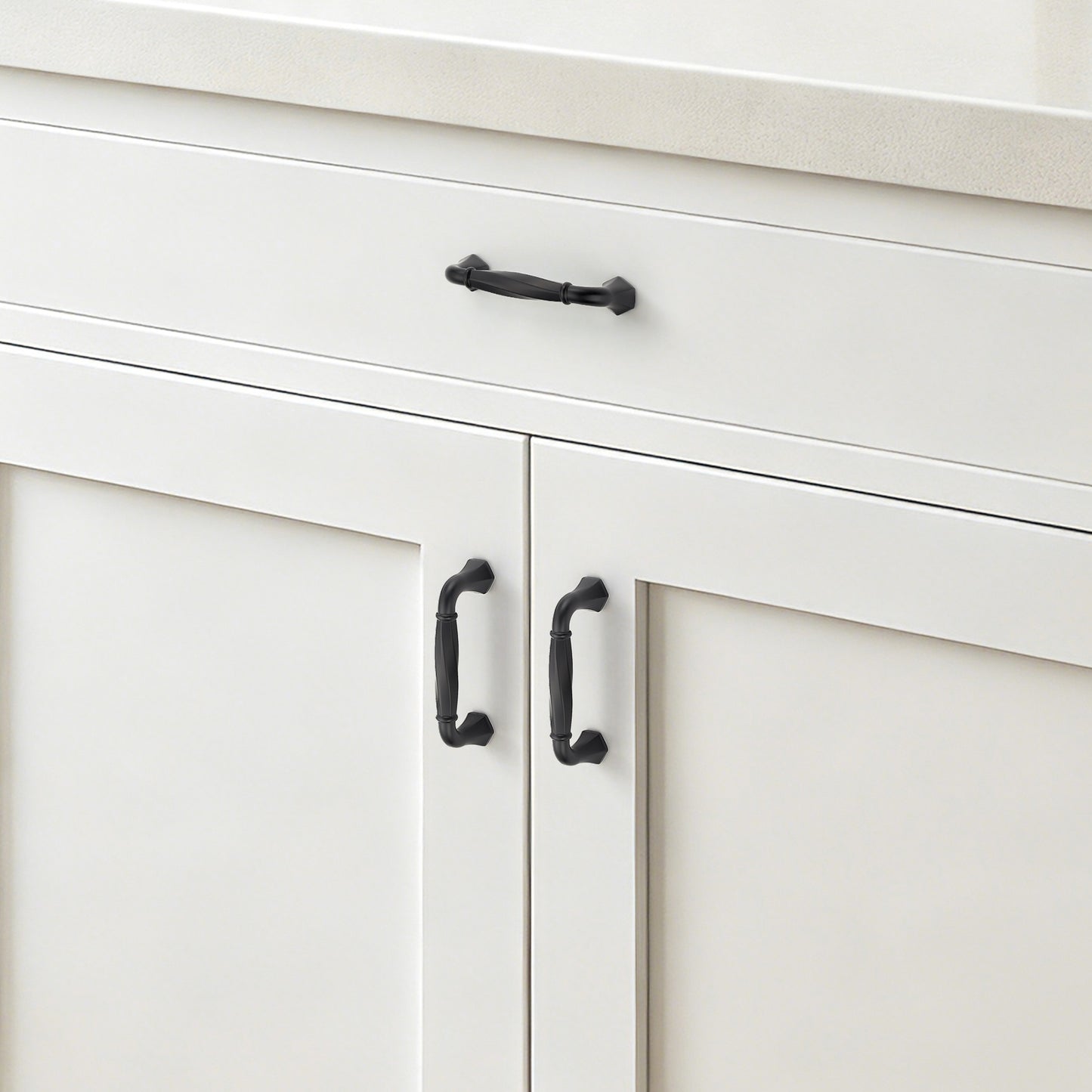 Ravinte Zinc Alloy Cabinet Handles, Pulls| Solid Zinc Alloy, Polygonal Base Hides Scratches, Easy to Install, Individual Wrapped, Cabinet Hardware for Cupboard Dresser