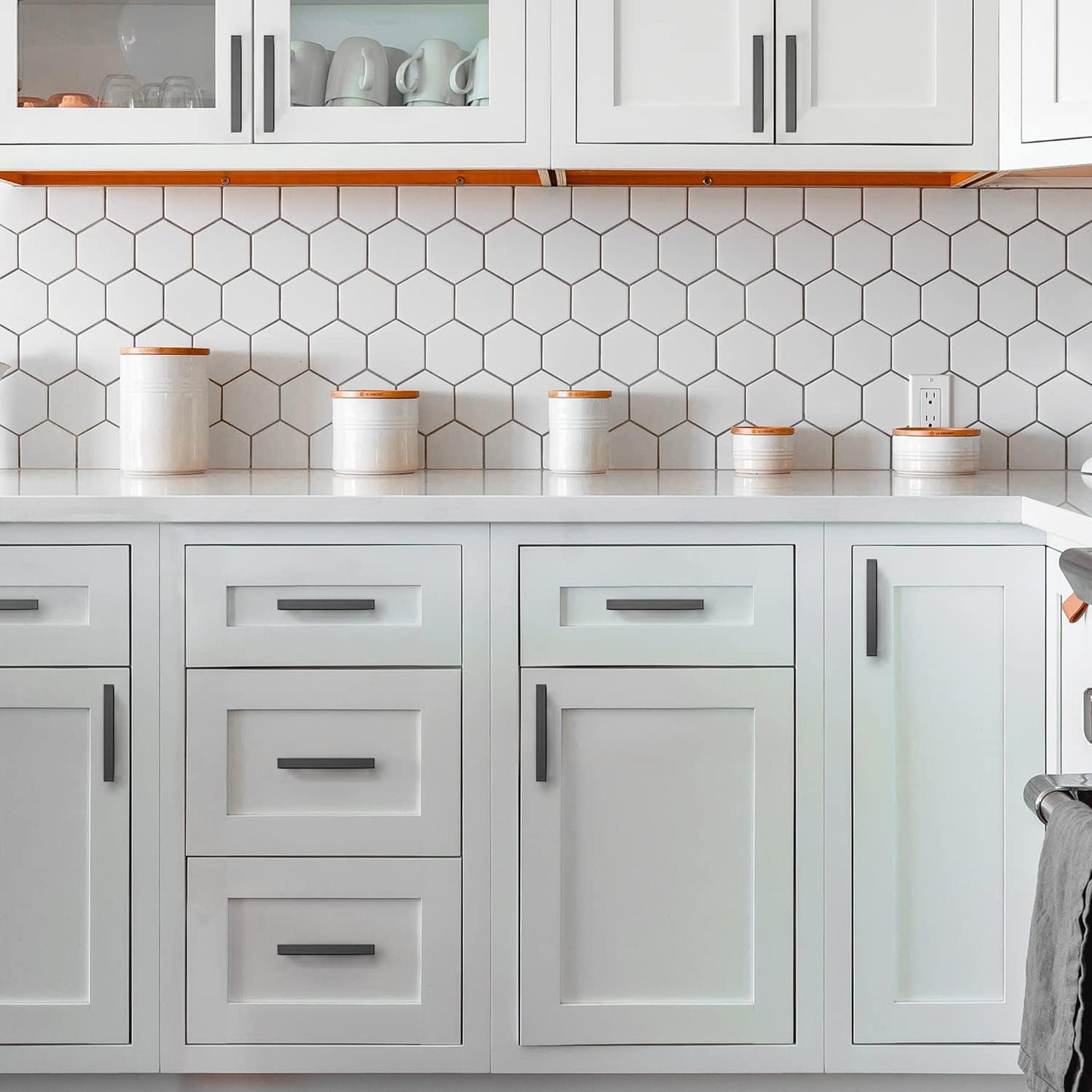 Ravinte Black Cabinet Pulls 5 Inch Square Kitchen Cabinet Handles 25 Pack | Template Included, Stainless Steel, Easy Install, Screws Included, Rust-Resistant, Kitchen, Cabinets, Drawers