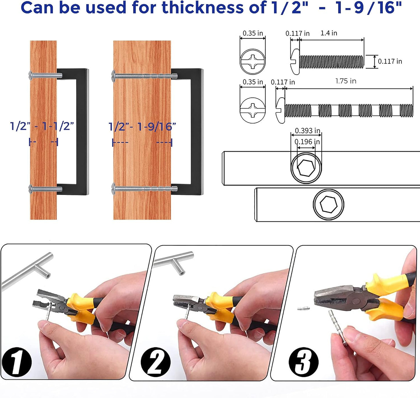 Ravinte Black Cabinet Pulls 5 Inch Square Kitchen Cabinet Handles 25 Pack | Template Included, Stainless Steel, Easy Install, Screws Included, Rust-Resistant, Kitchen, Cabinets, Drawers