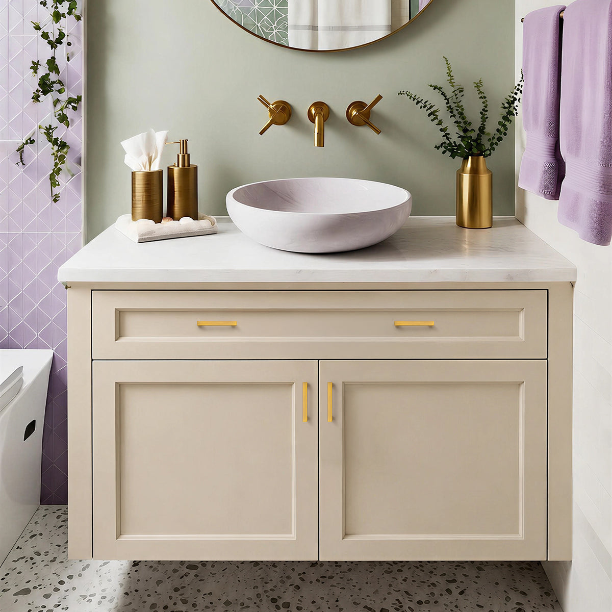 Ravinte Vibrant Brushed Brass Solid Cabinet Handles Square Pulls | Square Design, Deep-Thread Firm Base, Solid Zinc Alloy, Modern Slim Style, Screws Included, for Kitchen Drawers & Cupboards