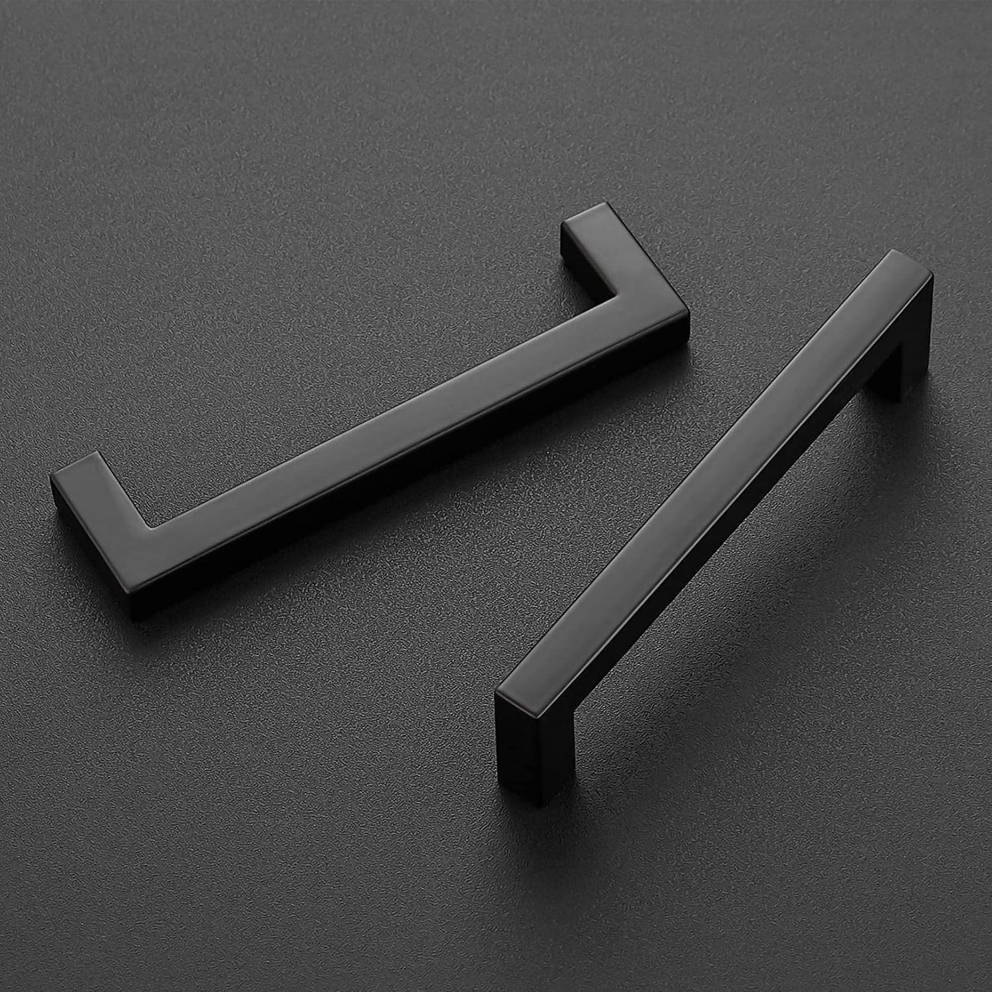 Ravinte Black Cabinet Pulls 5 Inch Square Kitchen Cabinet Handles 25 Pack | Template Included, Stainless Steel, Easy Install, Screws Included, Rust-Resistant, Kitchen, Cabinets, Drawers