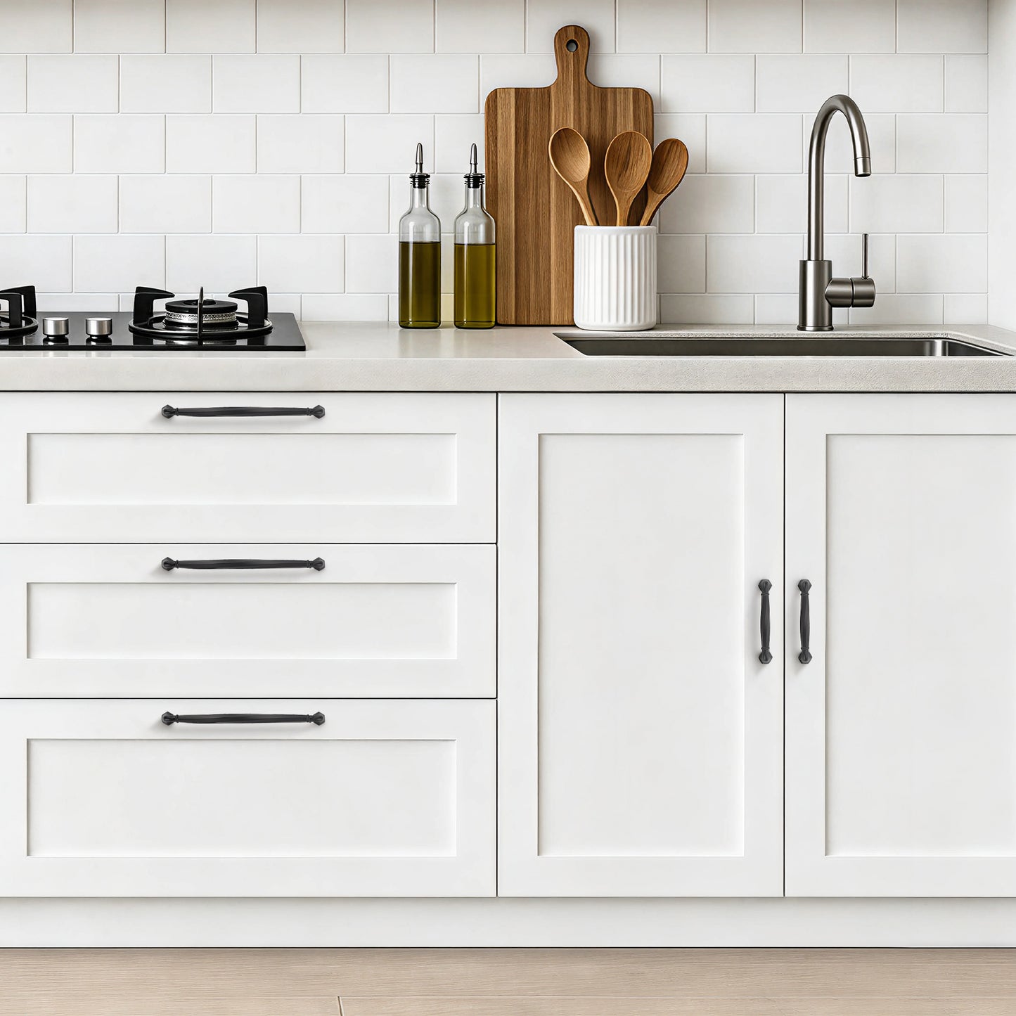 Ravinte Zinc Alloy Cabinet Handles, Pulls| Solid Zinc Alloy, Polygonal Base Hides Scratches, Easy to Install, Individual Wrapped, Cabinet Hardware for Cupboard Dresser