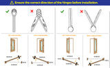 Ravinte Door Hinges 3 ½"x 3 ½" Door Hardware Controls Rounded 5/8" Radius Corners Interior Door Hinges, Steel Bifold Residential Standard  Hinges 3.8" for Interior Doors.