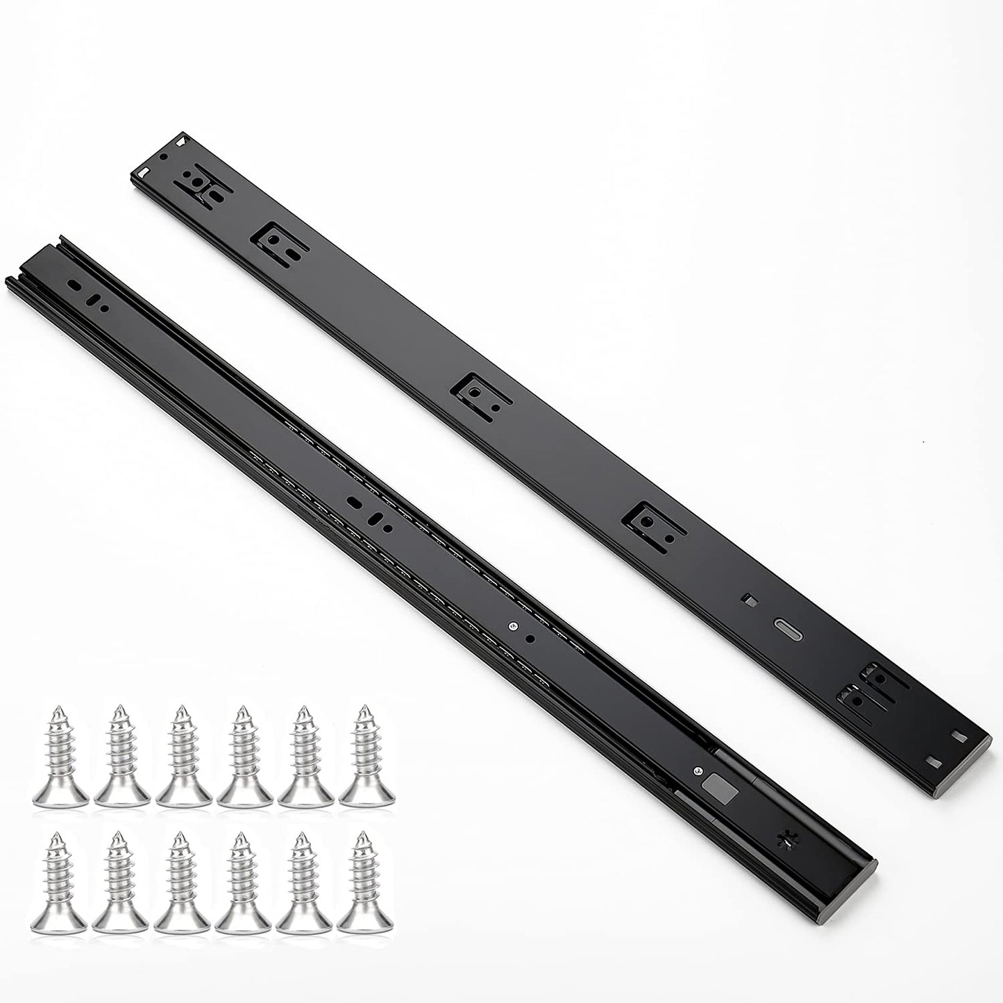 Ravinte 24 Inch Soft Close Drawer Slides 10 Pairs 20 Pack Black Full Extension Ball Bearing Drawer Glide Side Mount