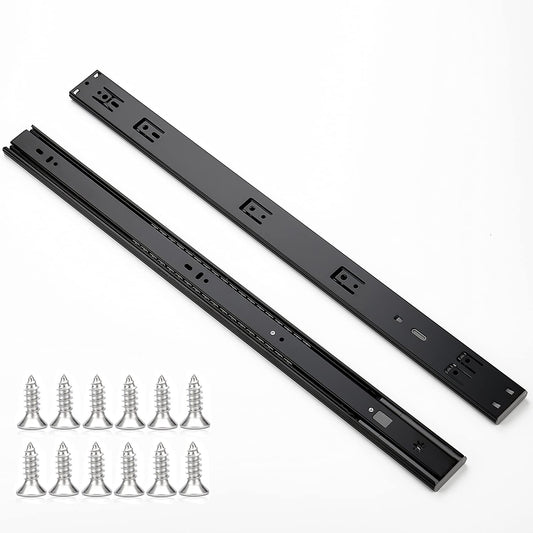 Ravinte 24 Inch Soft Close Drawer Slides 10 Pairs 20 Pack Black Full Extension Ball Bearing Drawer Glide Side Mount